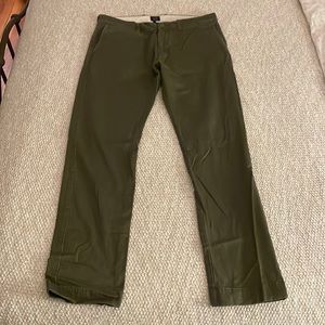 Jcrew Mens army green stretch slim fit 33/32
